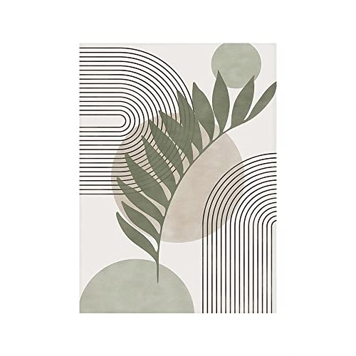HLSHOE Salbeigrün botanische abstrakte Boho-Geometrie-Wand-Kunst-Leinwand-Malerei Nordic Poster und Drucke Wandbilder Wohnzimmer-Dekor (Color : 2, Size : 50x70cm No Frame) von HLSHOE