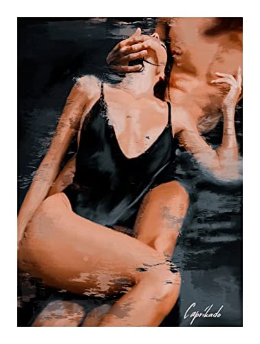 HLSHOE Sexy Woman Body Nude Girl Wall Art Higheels Silk Stockings Woman Canvas Painting Sensual Poster and Prints Home Decor No Frame (Color : E, Size : 50X70cm Unframed) von HLSHOE