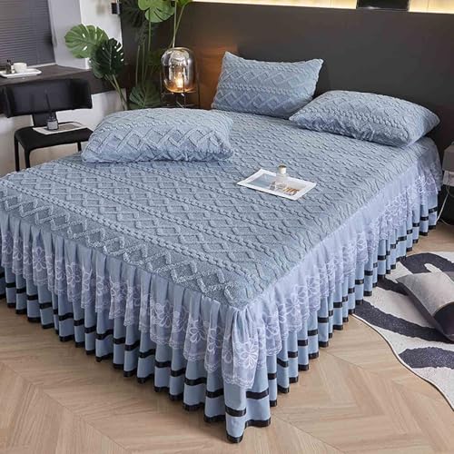 Bett Husse Box Spring Bett Bettrock 200x220 Bed Skirts & Valances Warme Samt-Tagesdecke, Maschinenwaschbare Bettlaken(#5,200x220cm) von HLTQL