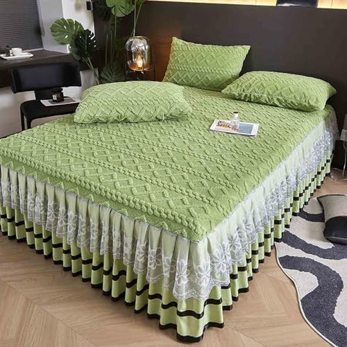 Bett Husse Box Spring Bett Bettrock 200x220 Bed Skirts & Valances Warme Samt-Tagesdecke, Maschinenwaschbare Bettlaken(#6,200x220cm) von HLTQL
