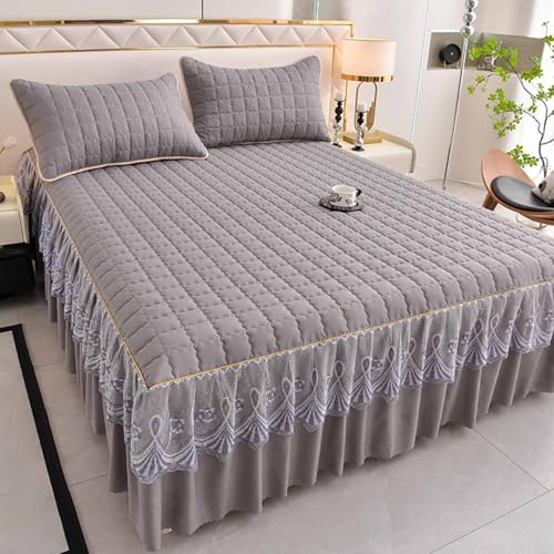 Bett Hussen Umrandung Bettrock Mit Spitze Bed Skirts & Valances Boxspringbett Hussen Bezug Komplett 180x200 Bettrock Tagesdecke(#6,120x200cm) von HLTQL