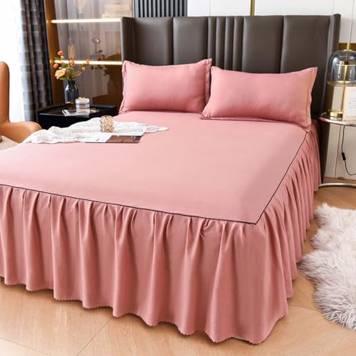 Bettrock Tagesdecke 180x200 Bed Skirts & Valances Bett Hussen Umrandung GekräUselt Einfarbig Bettrock Elastisch Betthusse HöHe 45 (#3,120x200cm) von HLTQL
