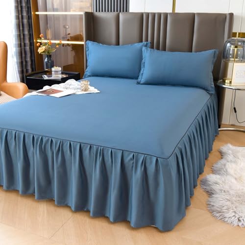 Bettrock Tagesdecke 180x200 Bed Skirts & Valances Bett Hussen Umrandung GekräUselt Einfarbig Bettrock Elastisch Betthusse HöHe 45 (#4,200x220cm) von HLTQL