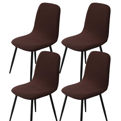 BezüGe FüR Stuhl Abwaschbar Stuhlhussen 2er/4er Set KüChe Hussen FüR StüHle Mit Hoher Lehne Bezug FüR StüHle Esszimmer üBerzug Stuhl Rund(#Coffee,4er) von HLTQL