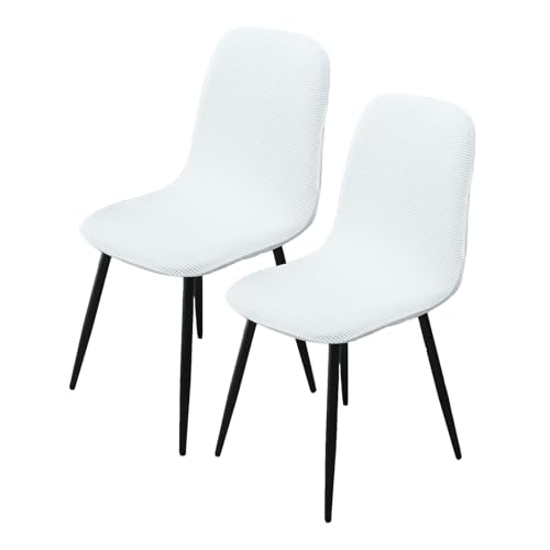 BezüGe FüR Stuhl Abwaschbar Stuhlhussen 2er/4er Set KüChe Hussen FüR StüHle Mit Hoher Lehne Bezug FüR StüHle Esszimmer üBerzug Stuhl Rund(#White,2er) von HLTQL