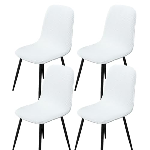 BezüGe FüR Stuhl Abwaschbar Stuhlhussen 2er/4er Set KüChe Hussen FüR StüHle Mit Hoher Lehne Bezug FüR StüHle Esszimmer üBerzug Stuhl Rund(#White,4er) von HLTQL