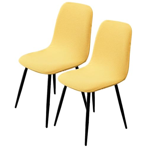 BezüGe FüR Stuhl Abwaschbar Stuhlhussen 2er/4er Set KüChe Hussen FüR StüHle Mit Hoher Lehne Bezug FüR StüHle Esszimmer üBerzug Stuhl Rund(#Yellow,2er) von HLTQL