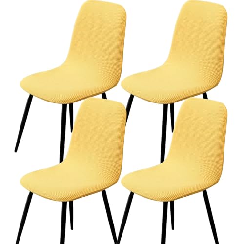 BezüGe FüR Stuhl Abwaschbar Stuhlhussen 2er/4er Set KüChe Hussen FüR StüHle Mit Hoher Lehne Bezug FüR StüHle Esszimmer üBerzug Stuhl Rund(#Yellow,4er) von HLTQL