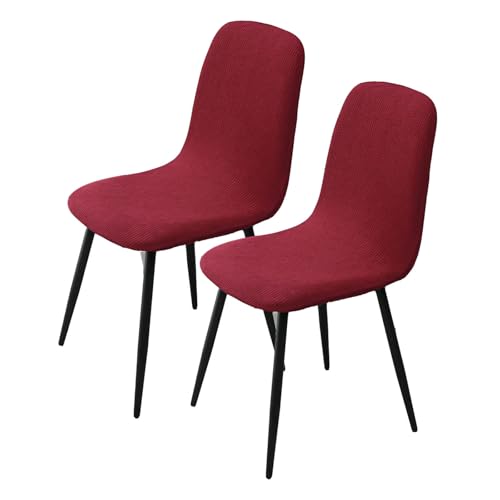 BezüGe FüR Stuhl Abwaschbar Stuhlhussen 2er/4er Set KüChe Hussen FüR StüHle Mit Hoher Lehne Bezug FüR StüHle Esszimmer üBerzug Stuhl Rund(#red,2er) von HLTQL