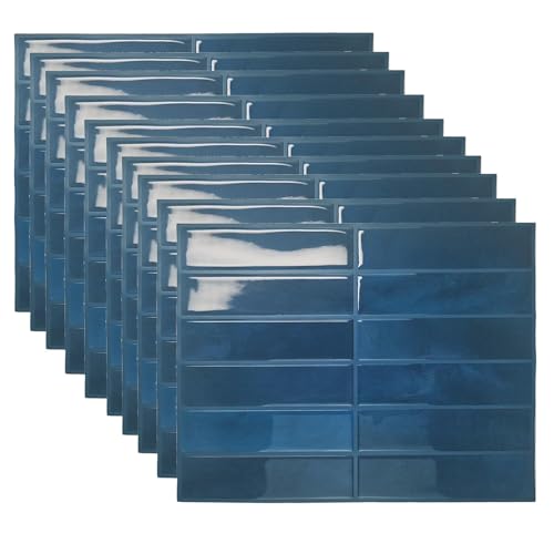 HLTQL 3D Fliesenaufkleber FüR Bad KüChe, Klebefliesen Vinyl Fliesen GrüN Fliesen Selbstklebend Bad Wasserfest Peel and Stick Tiles Bathroom(#5,10 Pieces) von HLTQL