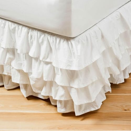 HLTQL Betthusse Ruffle Bettrock RüSchen Elastischer Bed Skirts & Valances Bed Skirt Elastic Dust Ruffles Ruffled Solid(#1,120x200cm) von HLTQL