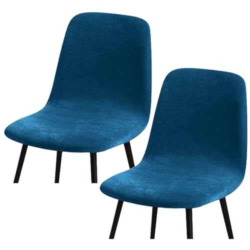 HLTQL BezüGe FüR EsszimmerstüIhle, Stuhlbezug Mit Gebogener RüCkenlehne Stuhlhussen 2er/4er Set KüChe Universal Velvet Stretch Stuhlbezug(#Peacock Green,2er) von HLTQL