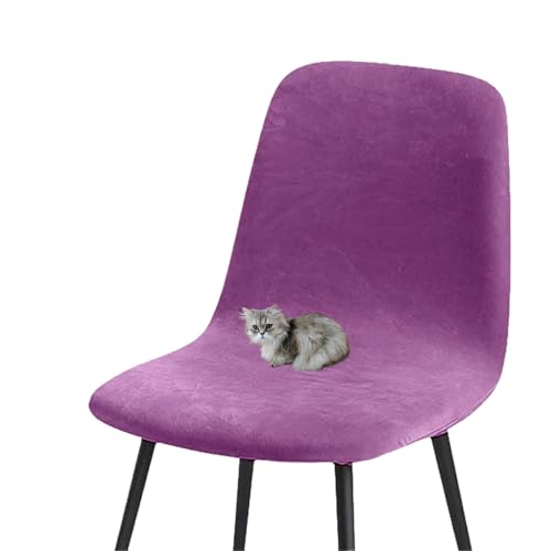 HLTQL BezüGe FüR EsszimmerstüIhle, Stuhlbezug Mit Gebogener RüCkenlehne Stuhlhussen 2er/4er Set KüChe Universal Velvet Stretch Stuhlbezug(#Purple red,1er) von HLTQL