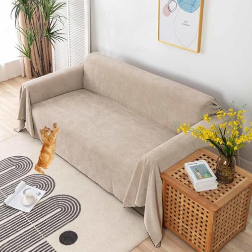 HLTQL Couch Überzug 1 2 3 4 Sitzer Wasserdichter Sofa Überwurfdecke Für L/u-Form Couch Einfach Rutschfester Sofabezug Multifunktionale Überwurfe Decken Sofas/Kratzfeste Katzenkrallen,#2-180×130cm von HLTQL