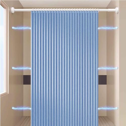 HLTQL Falttürvorhang,Mit Teleskopstange,Magnetischer Türvorhang mit Verdunkelung, Faltbarer Raumteiler für Bad/Schlafzimmer/Wohnzimmer, Akkordeon-Design(02,W 220*H 200cm) von HLTQL