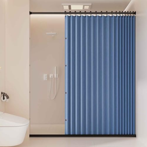 HLTQL Falttürvorhang,Mit Teleskopstange,Magnetischer Türvorhang mit Verdunkelung, Faltbarer Raumteiler für Bad/Schlafzimmer/Wohnzimmer, Akkordeon-Design(03,W 220*H 200cm) von HLTQL
