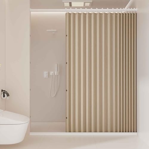 HLTQL Falttürvorhang,Mit Teleskopstange,Magnetischer Türvorhang mit Verdunkelung, Faltbarer Raumteiler für Bad/Schlafzimmer/Wohnzimmer, Akkordeon-Design(06,W 200*H 200cm) von HLTQL