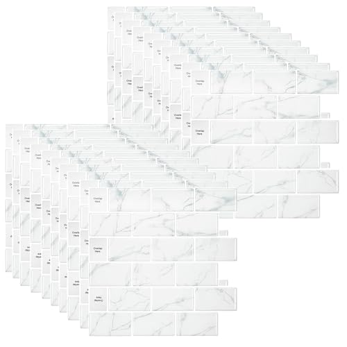 HLTQL Fliesen Selbstklebend Bad Wasserfest Klebefliesen KüChenrüCkwand Peel and Stick Tiles Bathroom Fliesenaufkleber 3D Fliesenfolie KüChe Selbstklebend(#3,20 Piece) von HLTQL