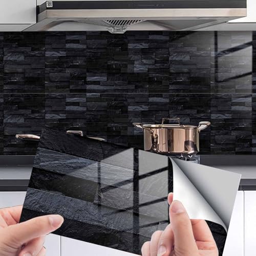 HLTQL Fliesenfolie Badezimmer Peel and Stick Tiles Kitchen Fliesenaufkleber KüChe Vintage Klebefliesen Bad Wand Fliesen Selbstklebend(#3,48pcs) von HLTQL