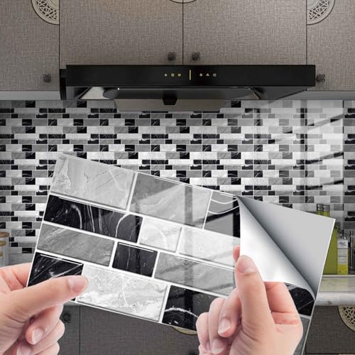 HLTQL Fliesenfolie Badezimmer Peel and Stick Tiles Kitchen Fliesenaufkleber KüChe Vintage Klebefliesen Bad Wand Fliesen Selbstklebend(#7,48pcs) von HLTQL