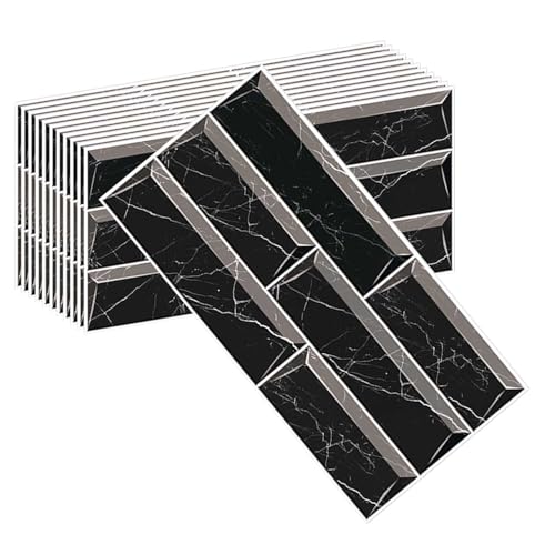 HLTQL Klebefliesen KüChe Quadratisch Fliesen Selbstklebend Bad Wasserfest Selbstklebende Fliesen KüChe Wand Holzoptik Fliesenaufkleber Badezimmer(#10,12pcs) von HLTQL