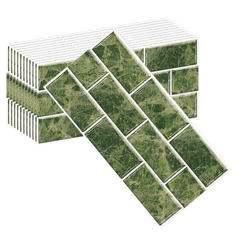 HLTQL Klebefliesen KüChe Quadratisch Fliesen Selbstklebend Bad Wasserfest Selbstklebende Fliesen KüChe Wand Holzoptik Fliesenaufkleber Badezimmer(#25,12pcs) von HLTQL