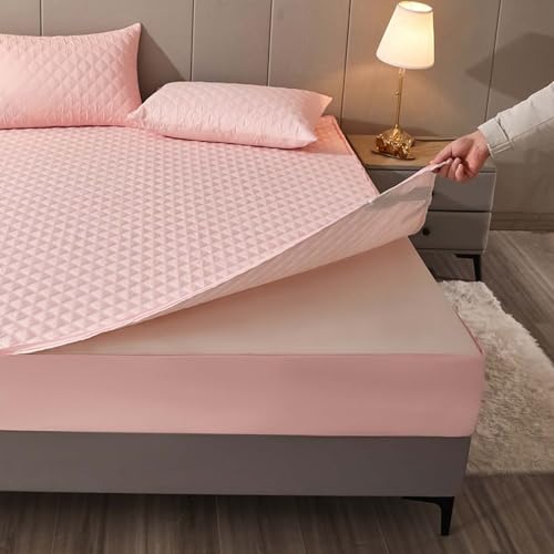 HLTQL Matratzenbezug 160x200 Matratzenschoner Mit ReißVerschluss Mattress Cover Waterproof MatratzenhüLle FüR Boxspringbett(#1,150x200+15cm) von HLTQL