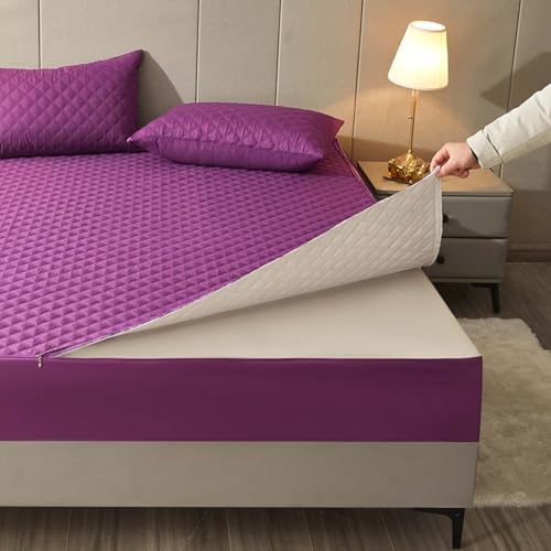 HLTQL Matratzenbezug 160x200 Matratzenschoner Mit ReißVerschluss Mattress Cover Waterproof MatratzenhüLle FüR Boxspringbett(#8,150x200+15cm) von HLTQL