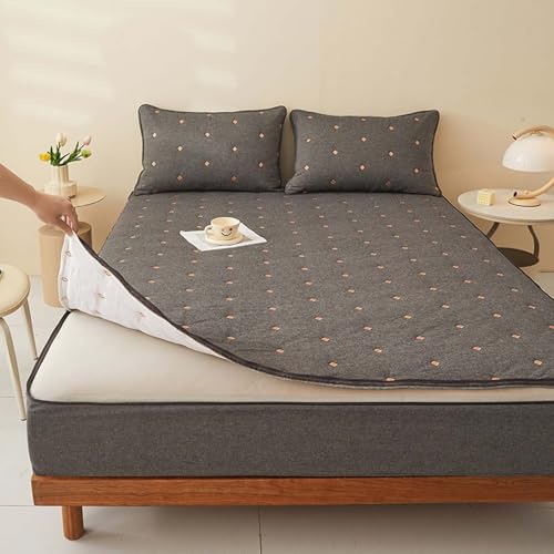 HLTQL Matratzenbezug 180 X 200 Baumwolle Matratzenschoner Mit ReißVerschluss Boxspringbett Mattress Cover Mattress Protector(#2,180x220+15cm) von HLTQL