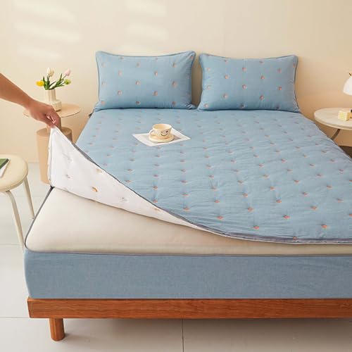 HLTQL Matratzenbezug 180 X 200 Baumwolle Matratzenschoner Mit ReißVerschluss Boxspringbett Mattress Cover Mattress Protector(#6,200x220+20cm) von HLTQL