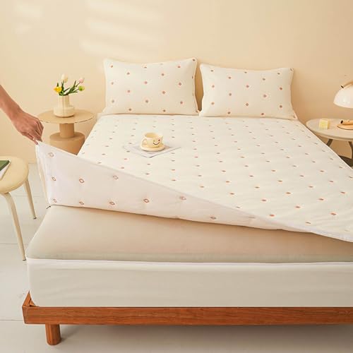 HLTQL Matratzenbezug 180 X 200 Baumwolle Matratzenschoner Mit ReißVerschluss Boxspringbett Mattress Cover Mattress Protector(#7,200x220+10cm) von HLTQL