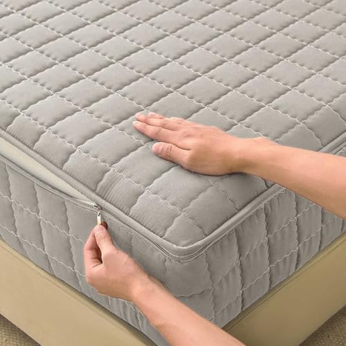 HLTQL Matratzenbezug 180 X 200 Mit ReißVerschluss Matratzenschoner Mit ReißVerschluss Mattress Cover Mattress Protector MatratzenhüLle FüR Boxspringbett(w2,180x200+10cm) von HLTQL