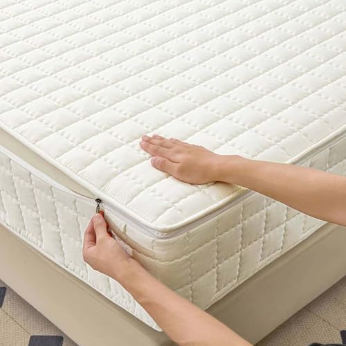 HLTQL Matratzenbezug 180 X 200 Mit ReißVerschluss Matratzenschoner Mit ReißVerschluss Mattress Cover Mattress Protector MatratzenhüLle FüR Boxspringbett(w6,180x200+23cm) von HLTQL