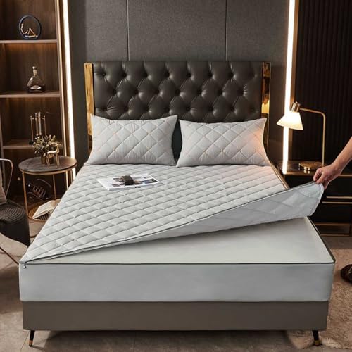HLTQL Matratzenbezug 180x200 Mit ReißVerschluss Gesteppt Farbig Matratzenschoner ReißVerschluss 180x200 Mattress Protector MatratzenhüLle(#2,150x200+10cm) von HLTQL