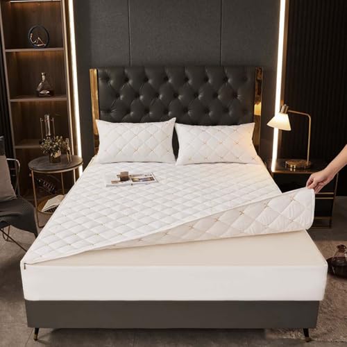 HLTQL Matratzenbezug 180x200 Mit ReißVerschluss Gesteppt Farbig Matratzenschoner ReißVerschluss 180x200 Mattress Protector MatratzenhüLle(#3,200x220+20cm) von HLTQL