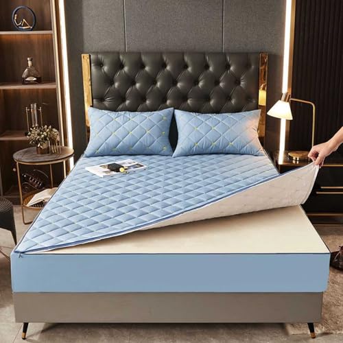 HLTQL Matratzenbezug 180x200 Mit ReißVerschluss Gesteppt Farbig Matratzenschoner ReißVerschluss 180x200 Mattress Protector MatratzenhüLle(#8,150x200+20cm) von HLTQL