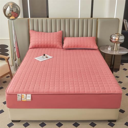 HLTQL Matratzenbezug 180x200x25 Matratzenbezug ReißVerschluss Gesteppt Waschbar MatratzenhüLle Mattress Protector Mattress Cover Matratzenschoner Mit ReißVerschluss(1-2,180x220+25cm) von HLTQL