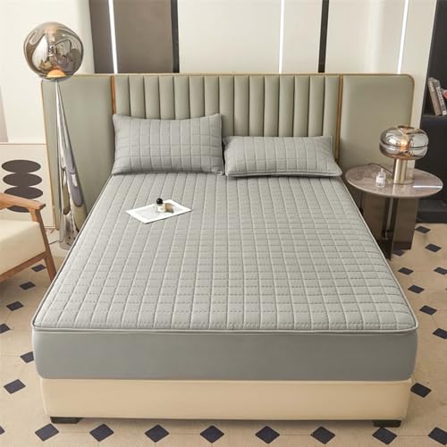 HLTQL Matratzenbezug 180x200x25 Matratzenbezug ReißVerschluss Gesteppt Waschbar MatratzenhüLle Mattress Protector Mattress Cover Matratzenschoner Mit ReißVerschluss(1-3,120x200+10cm) von HLTQL