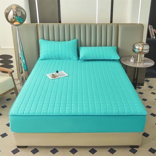 HLTQL Matratzenbezug 180x200x25 Matratzenbezug ReißVerschluss Gesteppt Waschbar MatratzenhüLle Mattress Protector Mattress Cover Matratzenschoner Mit ReißVerschluss(1-4,150x200+23cm) von HLTQL