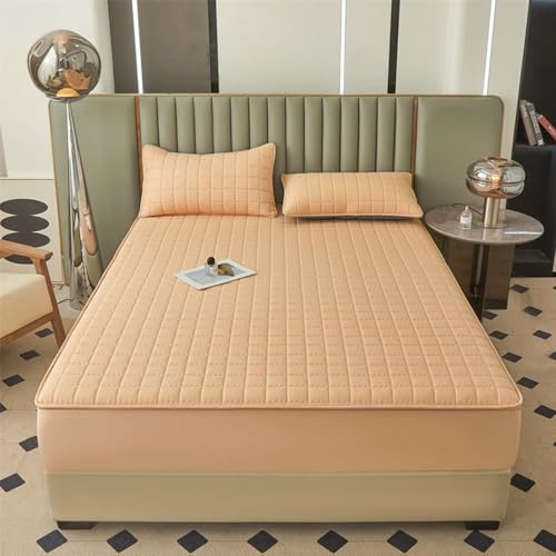 HLTQL Matratzenbezug 180x200x25 Matratzenbezug ReißVerschluss Gesteppt Waschbar MatratzenhüLle Mattress Protector Mattress Cover Matratzenschoner Mit ReißVerschluss(1-6,180x220+20cm) von HLTQL
