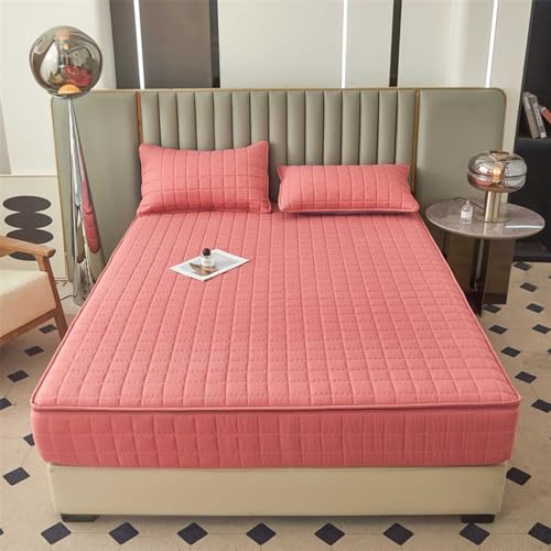 HLTQL Matratzenbezug 180x200x25 Matratzenbezug ReißVerschluss Gesteppt Waschbar MatratzenhüLle Mattress Protector Mattress Cover Matratzenschoner Mit ReißVerschluss(5-2,200x220+25cm) von HLTQL
