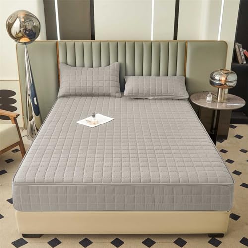 HLTQL Matratzenbezug 180x200x25 Matratzenbezug ReißVerschluss Gesteppt Waschbar MatratzenhüLle Mattress Protector Mattress Cover Matratzenschoner Mit ReißVerschluss(5-3,120x200+20cm) von HLTQL