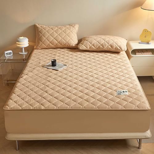 HLTQL Matratzenschoner 180x200 Mit ReißVerschluss Matratzenbezug ReißVerschluss Gesteppt MatratzenhüLle FüR Boxspringbett Mattress Cover(#4,150x200+15cm) von HLTQL