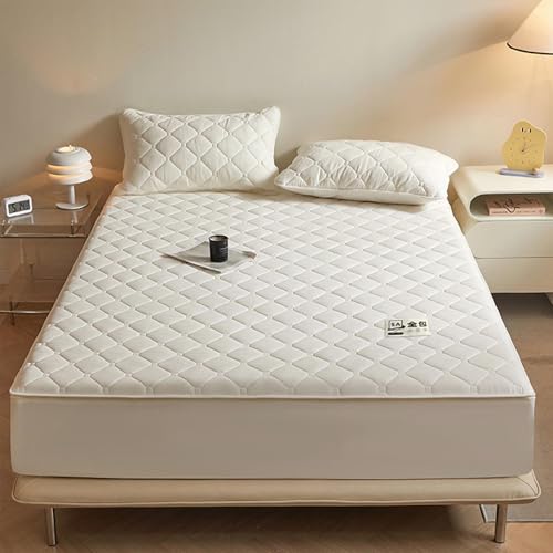 HLTQL Matratzenschoner 180x200 Mit ReißVerschluss Matratzenbezug ReißVerschluss Gesteppt MatratzenhüLle FüR Boxspringbett Mattress Cover(#5,180x200+20cm) von HLTQL