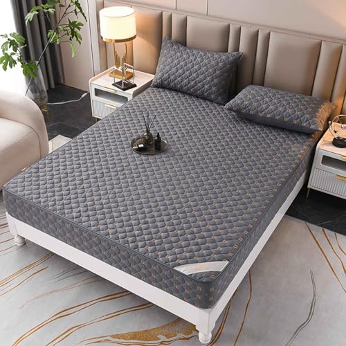 HLTQL Matratzenschoner 180x200 Mit ReißVerschluss Matratzenbezug ReißVerschluss Gesteppt Mattress Protector Mattress Cover MatratzenhüLle(#7,180x200+15cm) von HLTQL