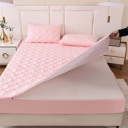 HLTQL Matratzenschoner Mit ReißVerschluss 180x200 Boxspringbett Matratzenbezug ReißVerschluss Gesteppt Mattress Protector Mattress Cover(#2,150x200+25cm) von HLTQL