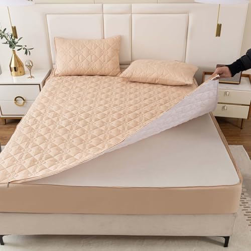 HLTQL Matratzenschoner Mit ReißVerschluss 180x200 Boxspringbett Matratzenbezug ReißVerschluss Gesteppt Mattress Protector Mattress Cover(#5,150x200+20cm) von HLTQL