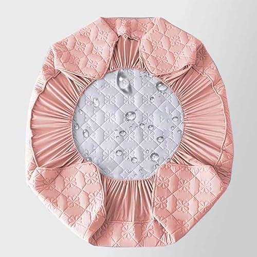 HLTQL Matratzenschoner Wasserdicht Matratzenauflage Wasserdicht Runder Matratzen Topper Spannbettlaken Boxspringbett Atmungsaktiv Mattress Protector(01,Diameter220cm) von HLTQL
