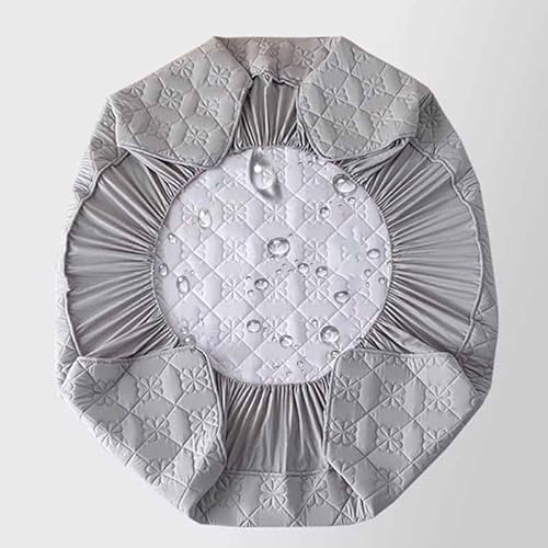 HLTQL Matratzenschoner Wasserdicht Matratzenauflage Wasserdicht Runder Matratzen Topper Spannbettlaken Boxspringbett Atmungsaktiv Mattress Protector(02,Diameter210cm) von HLTQL