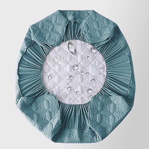 HLTQL Matratzenschoner Wasserdicht Matratzenauflage Wasserdicht Runder Matratzen Topper Spannbettlaken Boxspringbett Atmungsaktiv Mattress Protector(05,Diameter150cm) von HLTQL